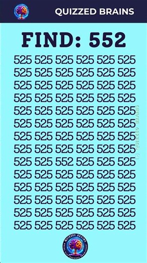 IQ TEST: Can You Spot The 552 Among 525s In 6Seconds? ⏱️🔍