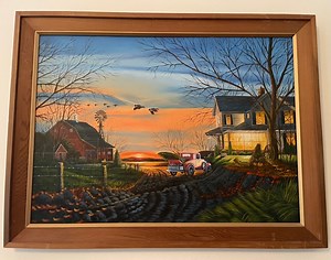 Original Painting, Ducks, Farmhouse, Sunset, Old Truck, Duck Boat, Painted Copy of Terry Redlin Special Memories, Oil on Canvas, Wood Frame - Etsy