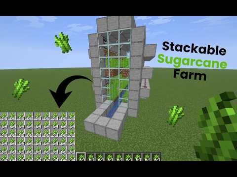 Easy & Stackable Sugar Cane Farm Tutorial | Minecraft 1.21+