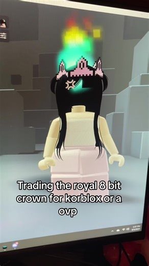 Trading 8 Bit Crown for Korblox in Roblox