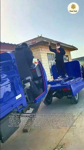 Homemade Wooden Ramps for Loading a Tricycle onto a Pickup Truck