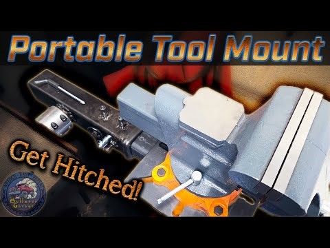 Turns Out a Trailer Hitch Is My New Favorite Space Saver — Portable Vise & Grinder Setup