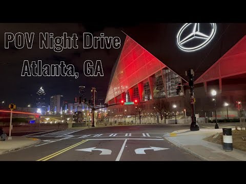 4K 60FPS POV Night Drive Atlanta GA 🌃✨ City Lights | Clear Winter Night