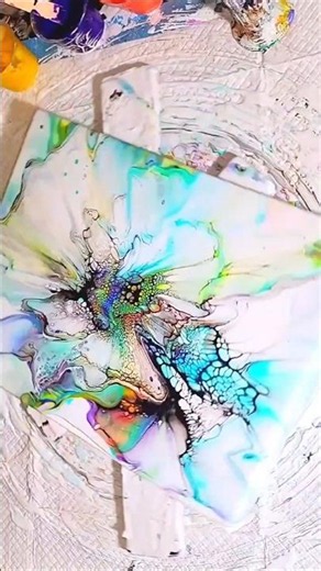 Hold on - Watch what happens after the Spin! Dreamy paint pour art.