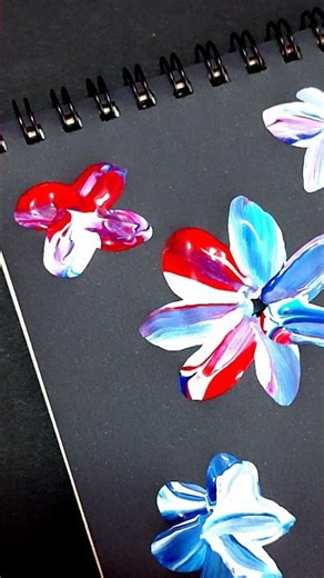 Painting Floral Pattern on Black Background with Acrylics #art #drawing