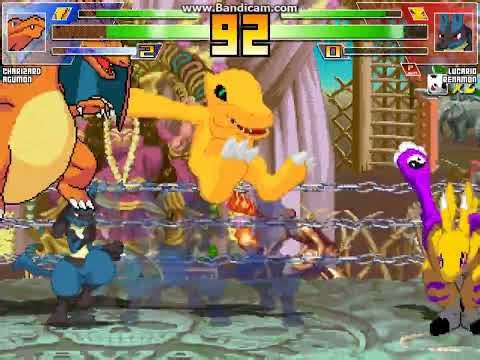 MUGEN battle #7881: Charizard & Agumon vs Lucario & Renamon