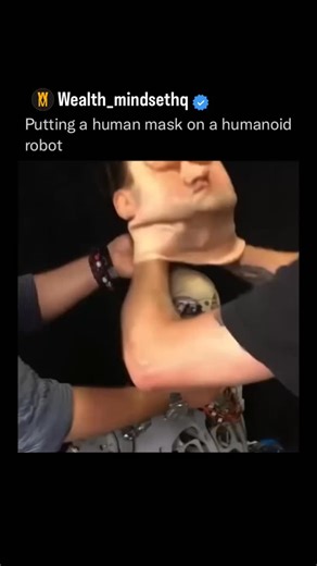 Wealth • Bussiness • Mindset on Instagram: "You NEED to follow (us) 👉🏼 @wealth_mindsethq to learn something NEW everyday 🤖🤯 Behind the scenes in cutting-edge robotics labs, engineers are pushing the boundaries of what humanoid robots can be—not just in functionality, but in appearance as well. One of the most surreal and uncanny moments in the development process is when a lifelike silicone mask is carefully stretched and fitted over a robot’s mechanical skull. The transformation is astonish