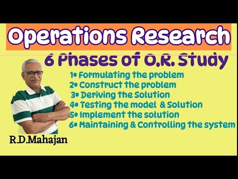 The 6 phases of O.R. study from problem formulation to optimal solution