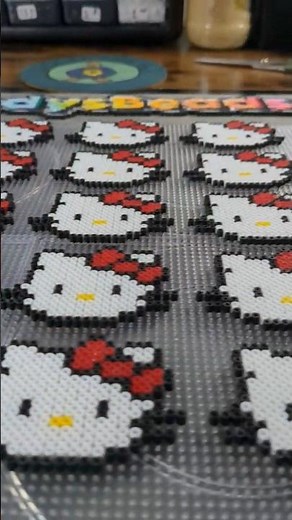 Making Cute Hello Kitty Perler Bead Accessories! 🎀✨ | Sanrio DIY Time-Lapse