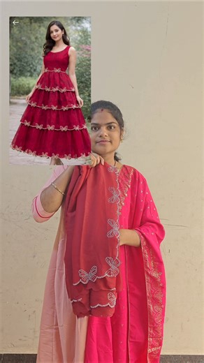 Can you design such a good frock with a 300 saree? #meeshohaul #meesho #kushiworld