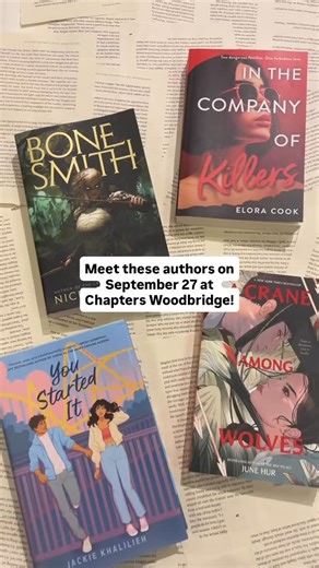 Chapters Woodbridge on Instagram: "Come meet 4 amazing Teen authors this Saturday September 27th at 2pm at Chapters Woodbridge! From historical fiction, romance, thriller, and fantasy—there’s something for everyone We’re starting with a bookish Q&A panel, a fun giveaway, and then get your books signed by these authors 📚 #authorsigning #teenauthor #youngadultbooktok #booktok #yanovels #chapters #bookstagram #booksigning #bookevent"
