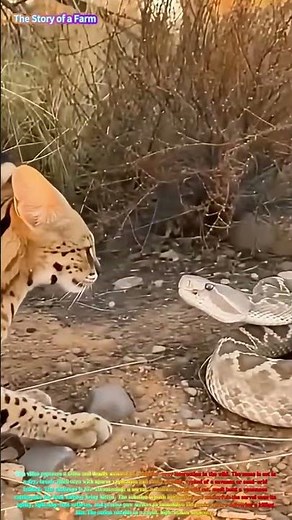 Satisfying Wildlife Hunt: Watch a Serval Cat Battle and Subdue a Rattlesnake! 🐆🐍↓