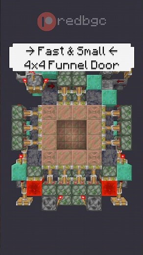 Fast & Small 4x4 Funnel Door in #Minecraft! #Minecraft #redstone #minecraftmemes #gaming #shorts