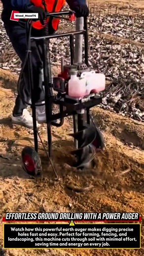 Effortless Ground Drilling with a Power Auger #woodworking #satisfying #diy