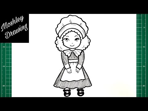 How to Draw a Pilgrim Girl