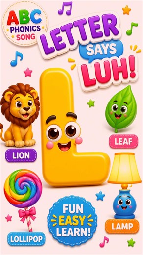 ABC phonics | L is for Lion, Lemon, Leaf & Lamp #shorts