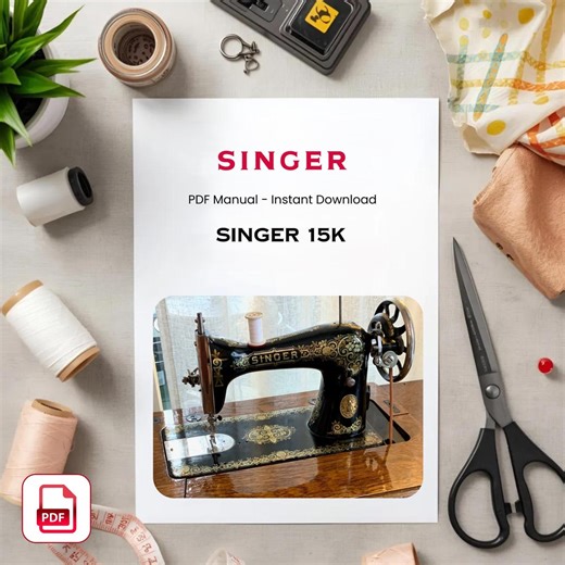 Singer 15 Threading Guide & Instruction Manual PDF | Bobbin Winding, Needle Setup Sewing Help - Etsy