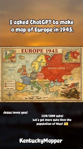 I asked ChatGPT to make a map of Europe in 1945. #map #chatgpt #ww2 #1945 #geographythroughmaps#idk