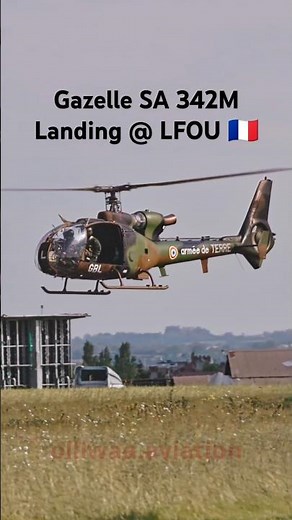 Gazelle SA 342M 🚁landing at Cholet (LFOU)