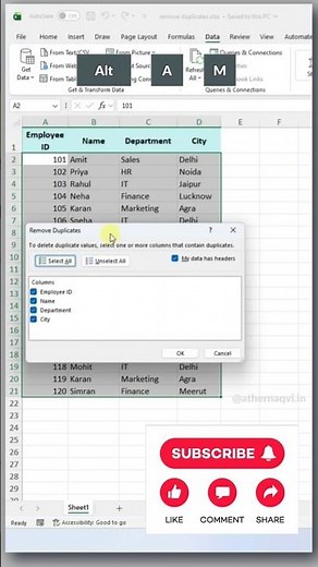 Duplicate Entries in excel ✅✅✅ #excel #exceltips #viral