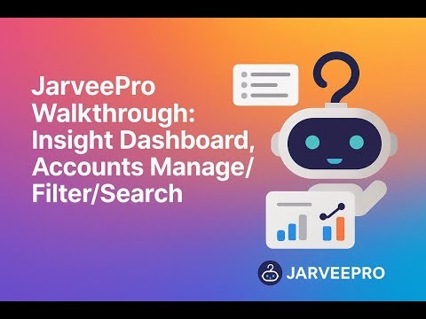 JarveePro Walkthrough ( Social Media Insights, Accounts Manage/Filter/Search