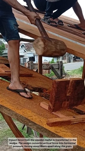 Traditional Wood Splitting Tool in Action #woodworking #handtool #carpentry