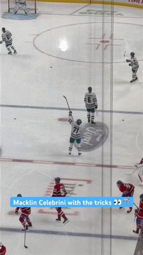 Macklin Celebrini with the tricks 👀🦈