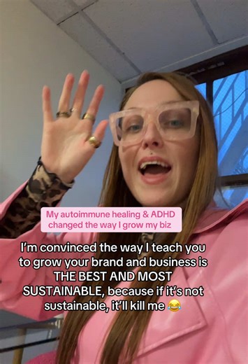 This is why I take such a wellness and holistic problem solving approach, because just “pushing through” or “hustling” with chronich unecessary stress and nervous system dysregulation will kill me 😅 so like everything I do, and teach, is constantly being refined to be more and more sustainable for ADHD and autoimmune baddies 🤘 #sustainablebusiness #adhdentrepreneur #adhdbusinesscoach #autoimmunewarrior #lowenergyentrepreneur