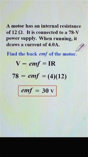 Back emf of Running Motor