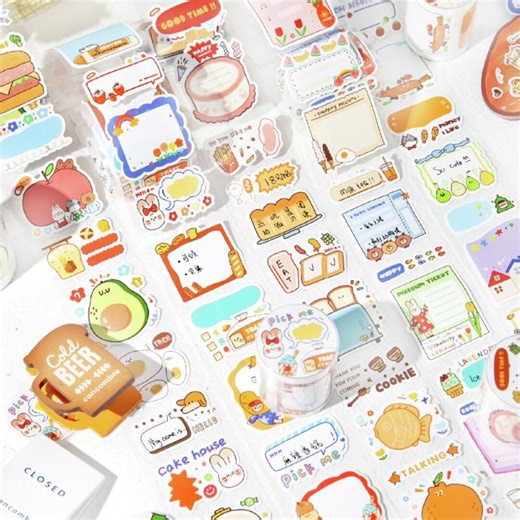 5 Types | Writable Die-cut Die-cut Sticker Pack | Text Stickers, Decorative Sticker, Eco Friendly, Packaging Stickers | KS-RT-1772 - Etsy