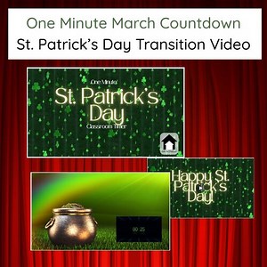 1-Minute St. Patrick's Day Classroom Countdown Timer | Fun Transition Video