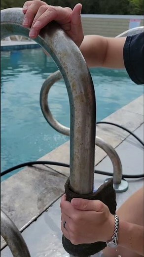 How to: Clean Stainless Steel Handrails - Easy and Fast (shorts)