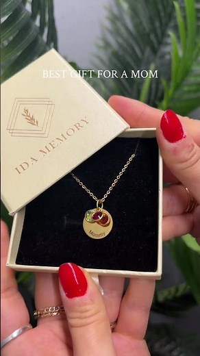 Personalized Mom Necklace with Name & Birthstone | Custom Kids Birthstone Jewelry Gift for Mom
