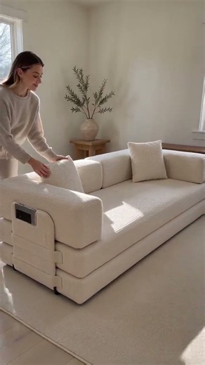 This White Sofa Turns Any Living Room Into a Cozy Retreat #Sofa