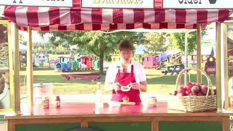 Making and Serving Caramel Apple Slices