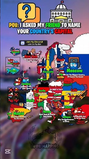 POV: I asked my friend to name your country's capital #shorts #europe #geography #map #mapping #iwoh