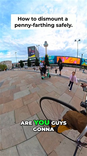 Mastering the penny farthing dismount. It's all about balance and a little bit of flair! #PennyFarthing #VintageBikes #CyclingLife #Skills #RetroRide