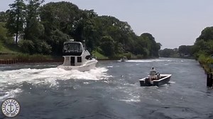 418K views · 1K reactions | Large cruiser boat blows by small boat in the (no wake zone) Point Pleasant Canal! What do you think the guy in the small boat yelled to the bigger boat? | Shore Boats | Facebook