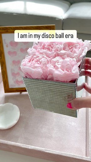 179K views · 1.6K reactions | I’m having a disco ball moment over here. I found these mirror sheets on Amazon and added a little sparkle to these forever peonies. ✨ 睊Who else loves disco balls?! #diyhomedecor #glamhome #homeinspiration #discoball #diycrafts #diyprojects #ltkhome | Ashlee Gould | Facebook