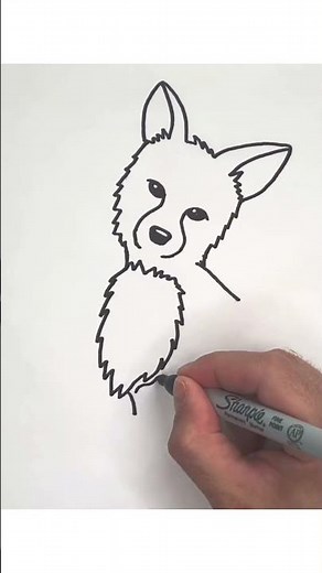 DRAWING FOR KIDS - How to draw an Arctic Fox - Easy #shorts