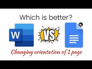How to change orientation of ONE page in Word AND Google Docs