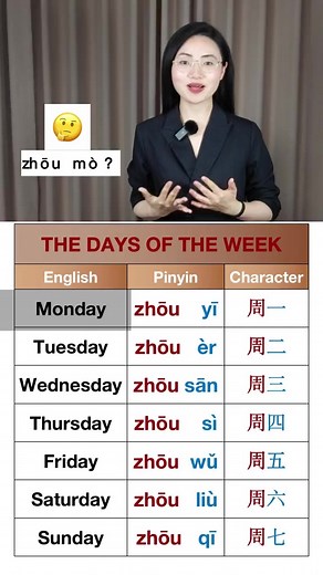 46K views · 1.6K reactions | The days of the week #chinese #mandarin #hsk #school #teacher #student #university | Heysmbscgl1 | Facebook
