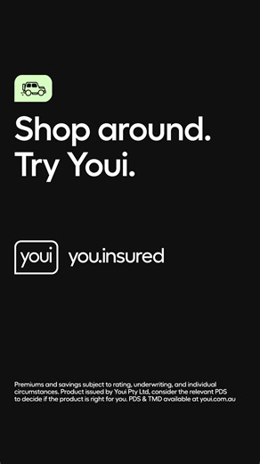 Join the happy customers who switch to Youi Car insurance and save. Shop around, try Youi. Premiums and savings subject to rating, underwriting, and individual circumstances. Cover may differ between insurers. Savings have been adjusted for comparability with previous cover. Product issued by Youi Pty Ltd. Consider our Car PDS to decide if this product is right | Youi