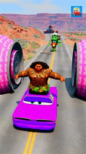 Funny Cars VS IMPOSSIBLE BOLLARD BARBIE Crash in BeamNG.drive