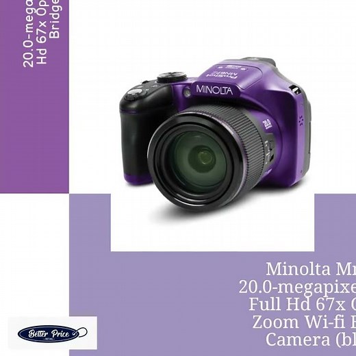 Minolta Mn67z 20.0-megapixel 1080p Full Hd 67x Optical Zoom Wi-fi Bridge Camera (black)