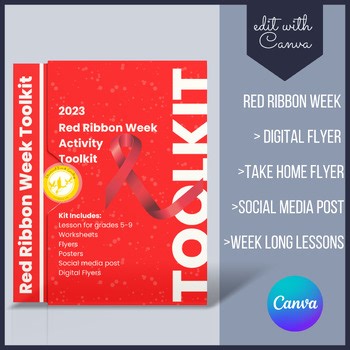 Red Ribbon Week 2025 Spirit Week Flyer Templates, Lessons, and Social Media