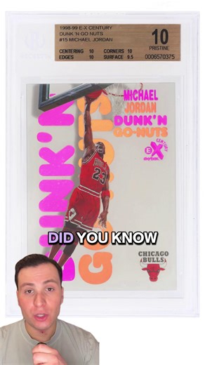 Alt • Trading Card Marketplace on Instagram: "In 1998, SkyBox introduced the Dunk ‘N Go Nuts acetate insert to its E-X Century basketball line, seeding one of the 20 cards on the checklist every 36 packs. The insert has since exploded as an iconic issue from the late ‘90s, and Jordan’s card from the set remains especially popular among collectors for its bright color scheme and unique outlook on slam dunks (which, according to company designer Jean MacLeod, resulted in a cease-and-desist letter