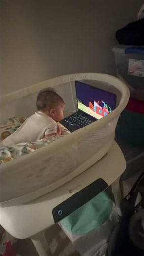 Baby Watches Sensory Videos While Dad Games
