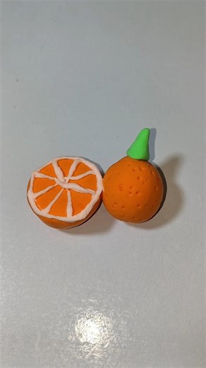 Diy soft clay orange 🍊#clayart #diy #ytshorts
