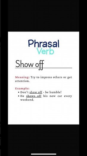 Show off: Understanding its meaning and use #shorts #phrasalverb